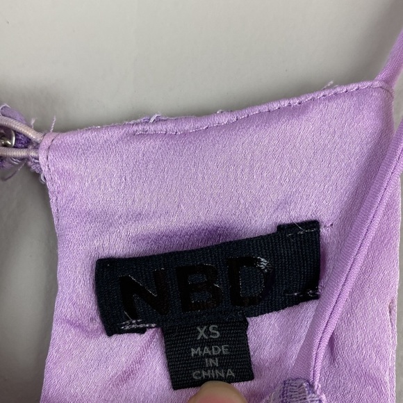 NBD Women Lilac Bria Halter Lace Mini Dress Size XS Lover Era Fairy Purple - Picture 5 of 12